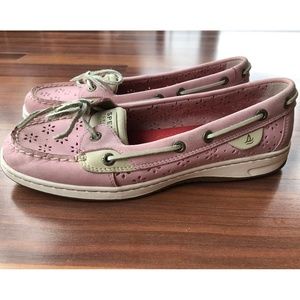 Pink Lazer-Cut Sperry Topsider Shoe Sz 9
